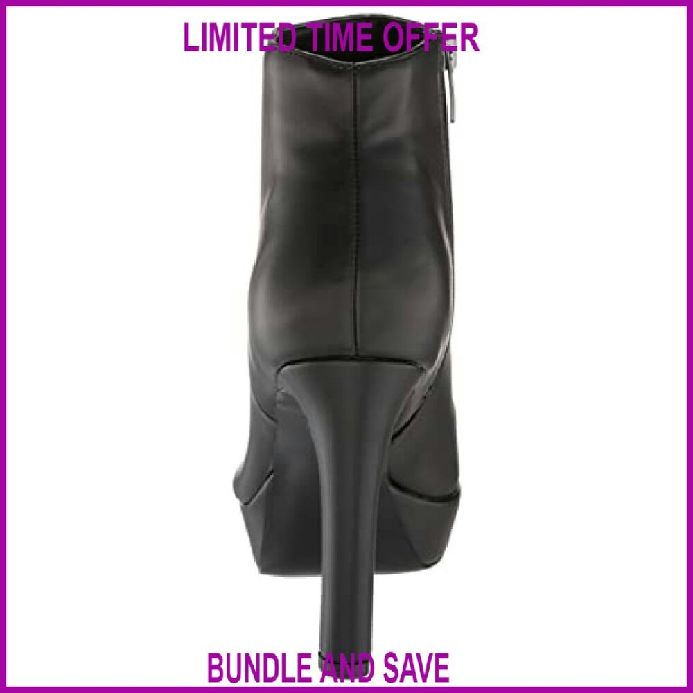 Ankle Booties with Thin Heel Platform Toe Zip Clo… - image 4